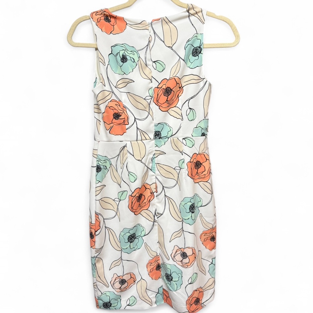 Ann Taylor Factory Petite Floral Sheath Dress 00P - Coral Poppy Bloomcore - Picture 8 of 9